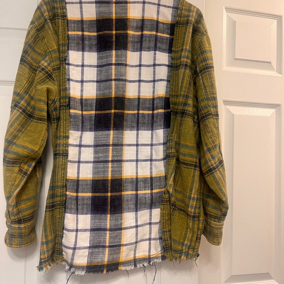 BDG Mixed Plaid Button-Down Shirt Jacket in Olive, Mustard & Brown - Picture 6 of 9